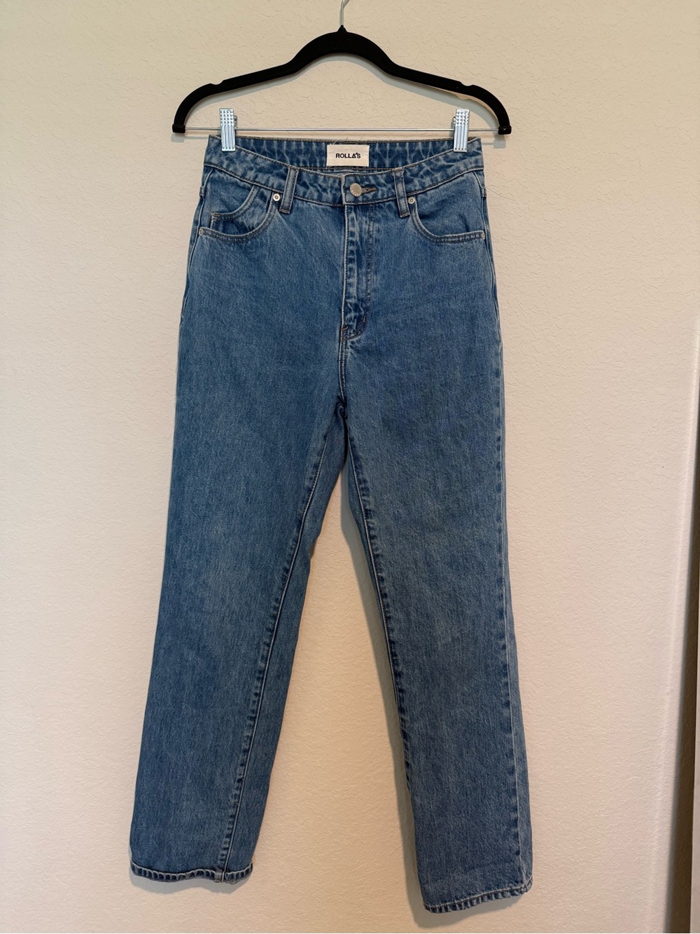 ROLLA'S Light Blue High-Rise Straight Jeans